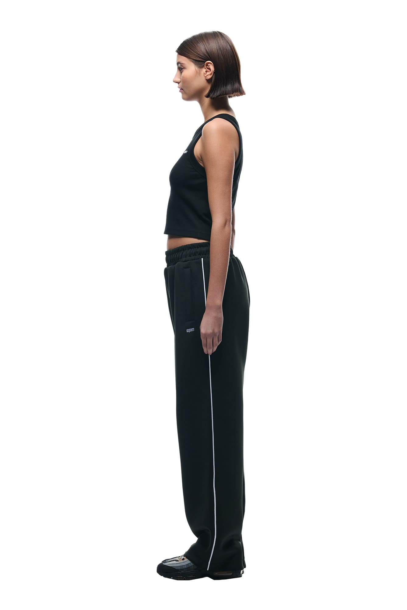 NEOPRENE TRACK PANTS BLACK