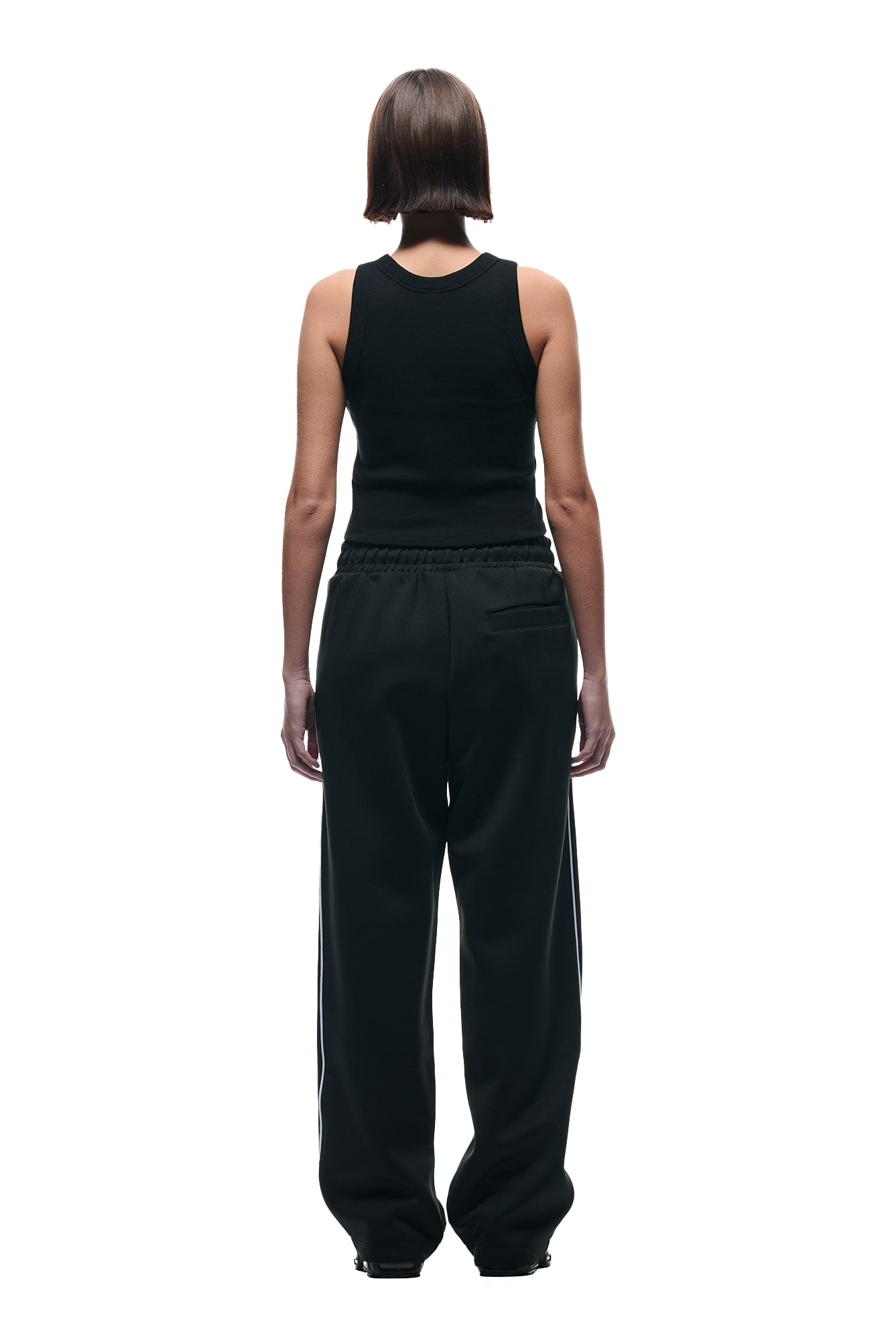 NEOPRENE TRACK PANTS BLACK