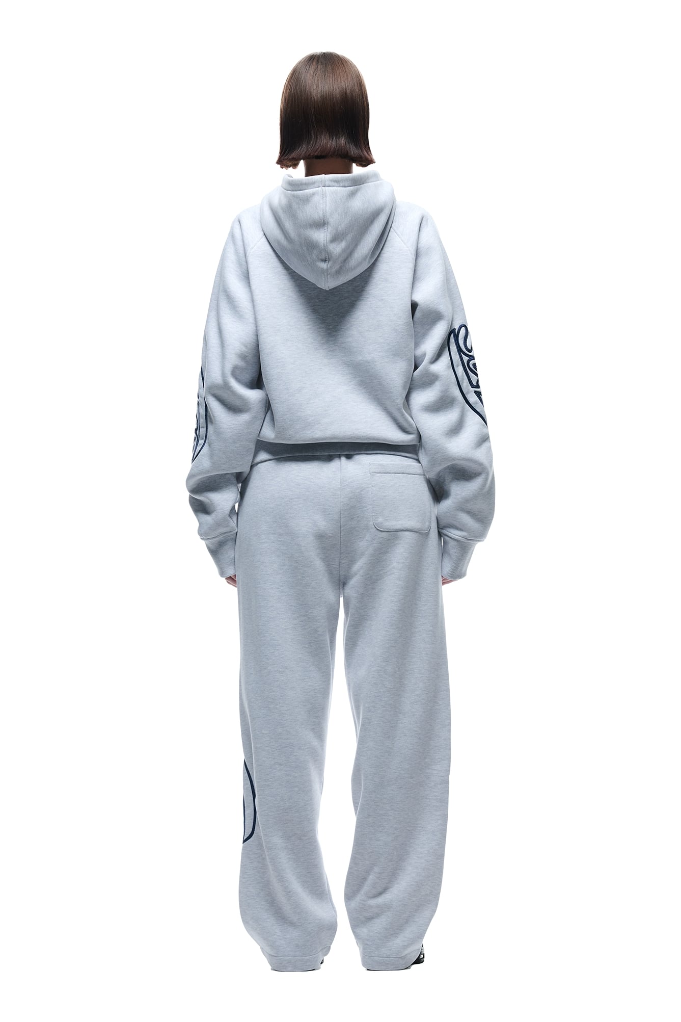 WAVE LOGO ZIP HOODIE LIGHT GREY