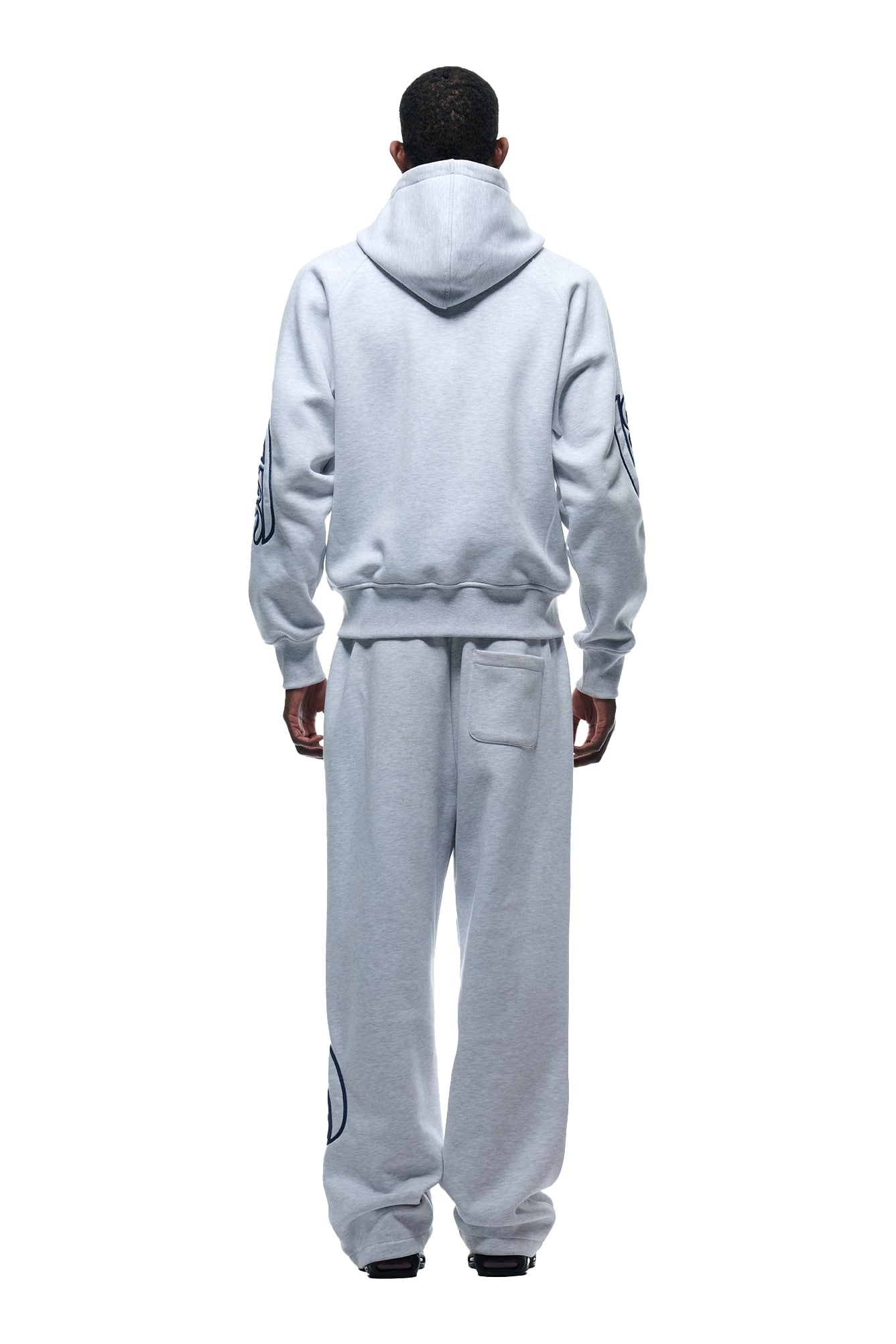 WAVE LOGO ZIP HOODIE LIGHT GREY