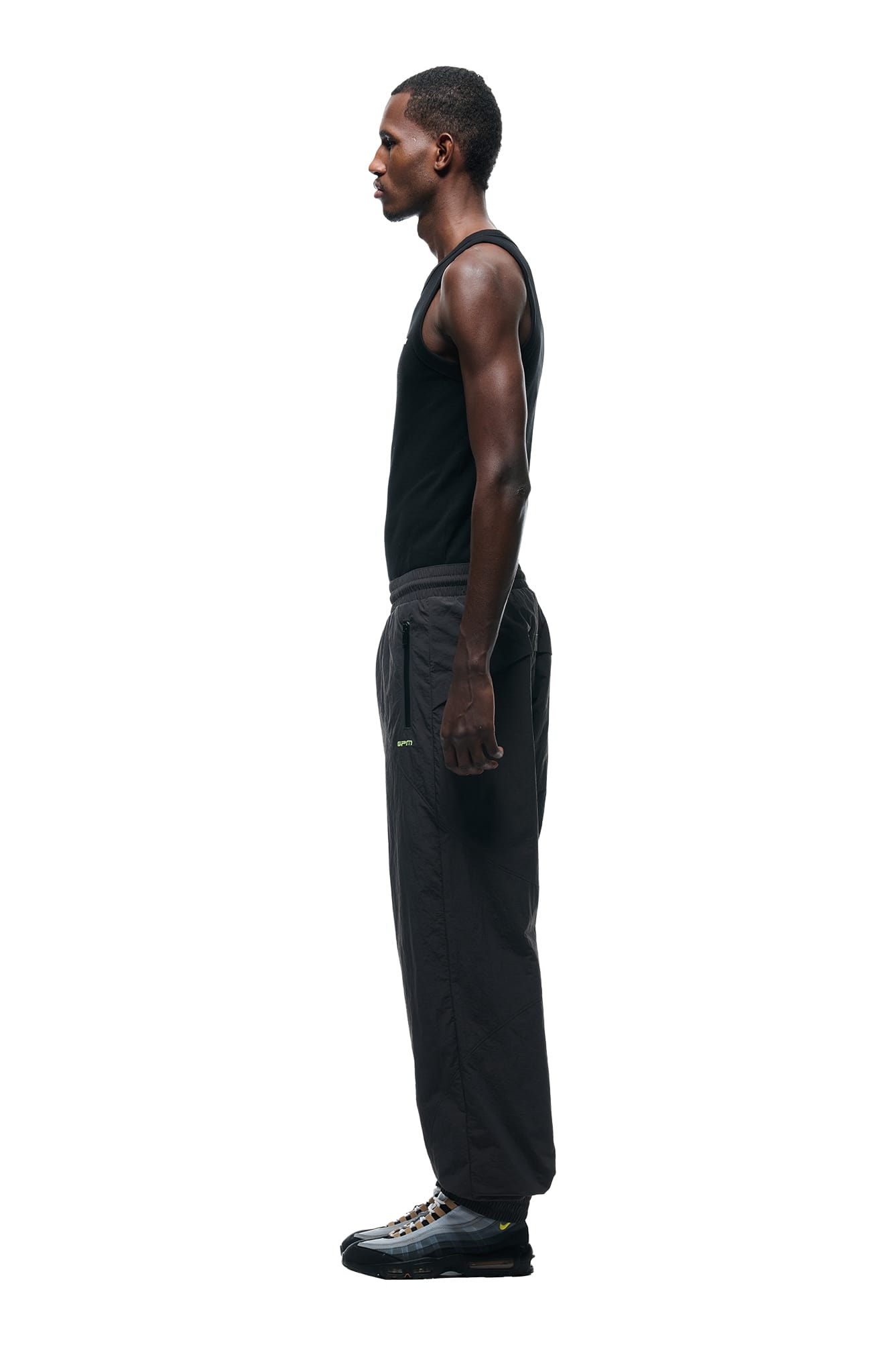 CRINKLE TRACK PANTS IRON GREY