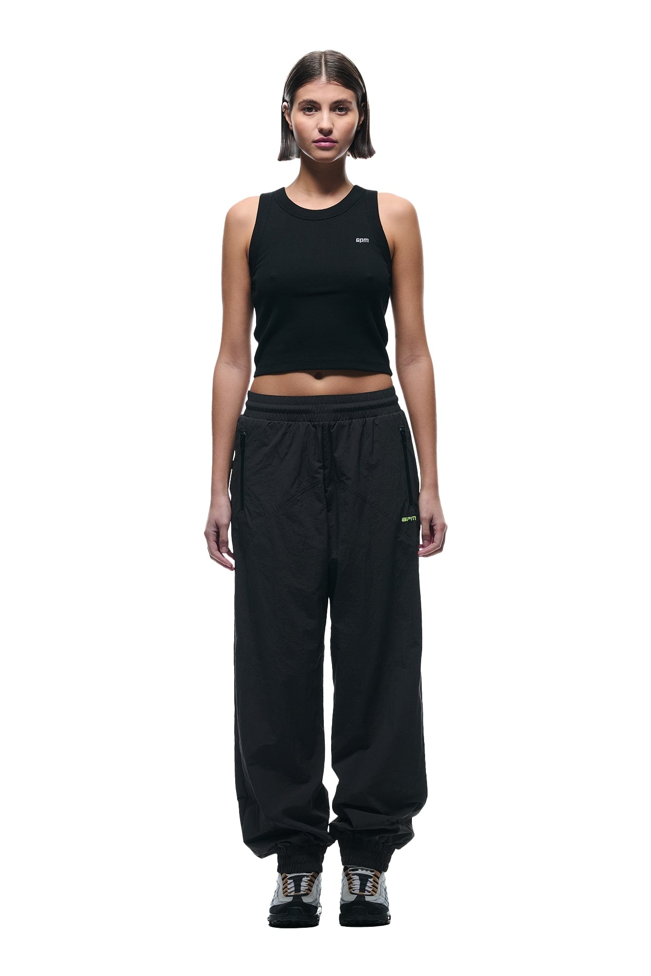 CRINKLE TRACK PANTS IRON GREY
