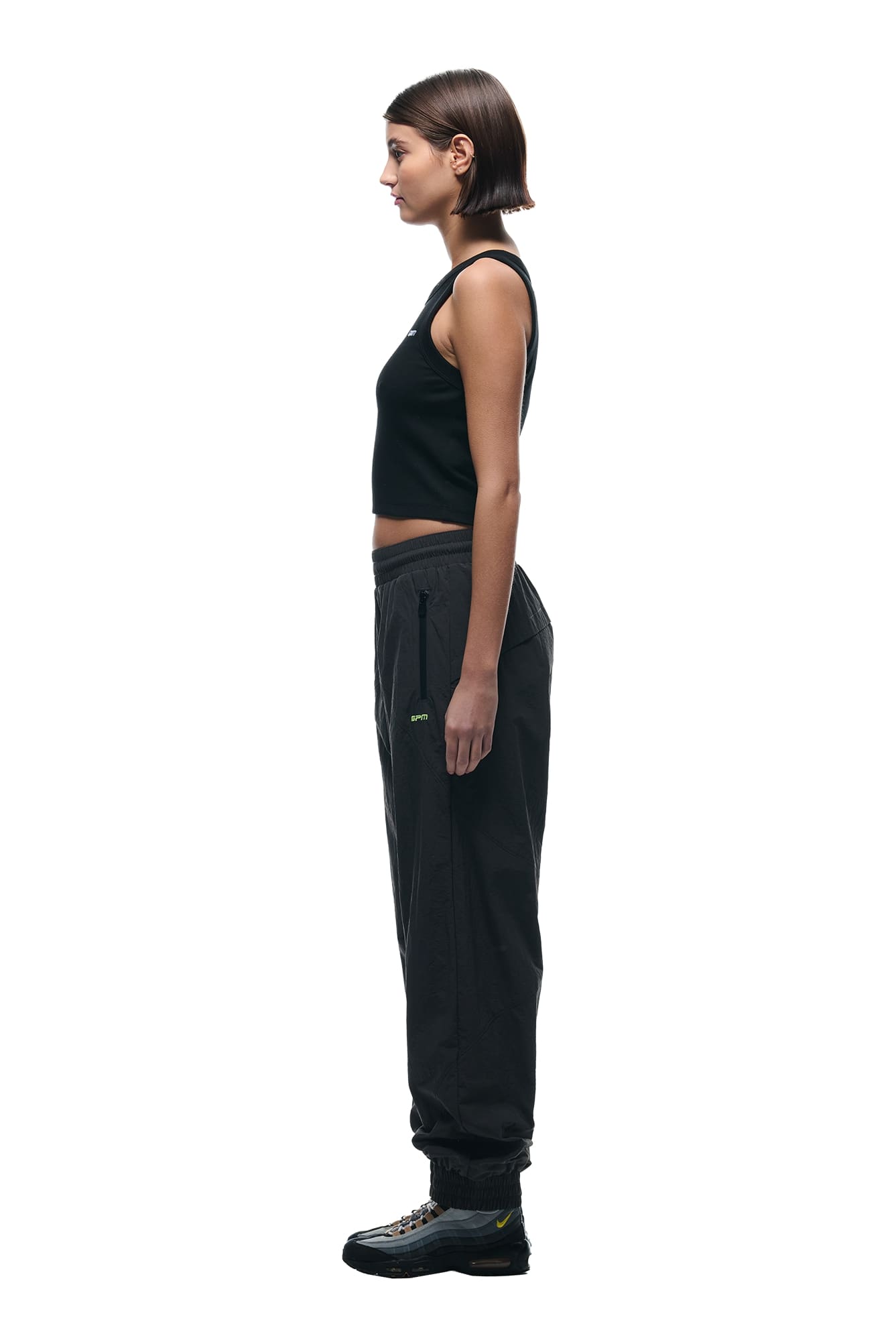 CRINKLE TRACK PANTS IRON GREY