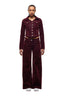 WMNS VELVET DENIM JACKET BORDEAUX RED