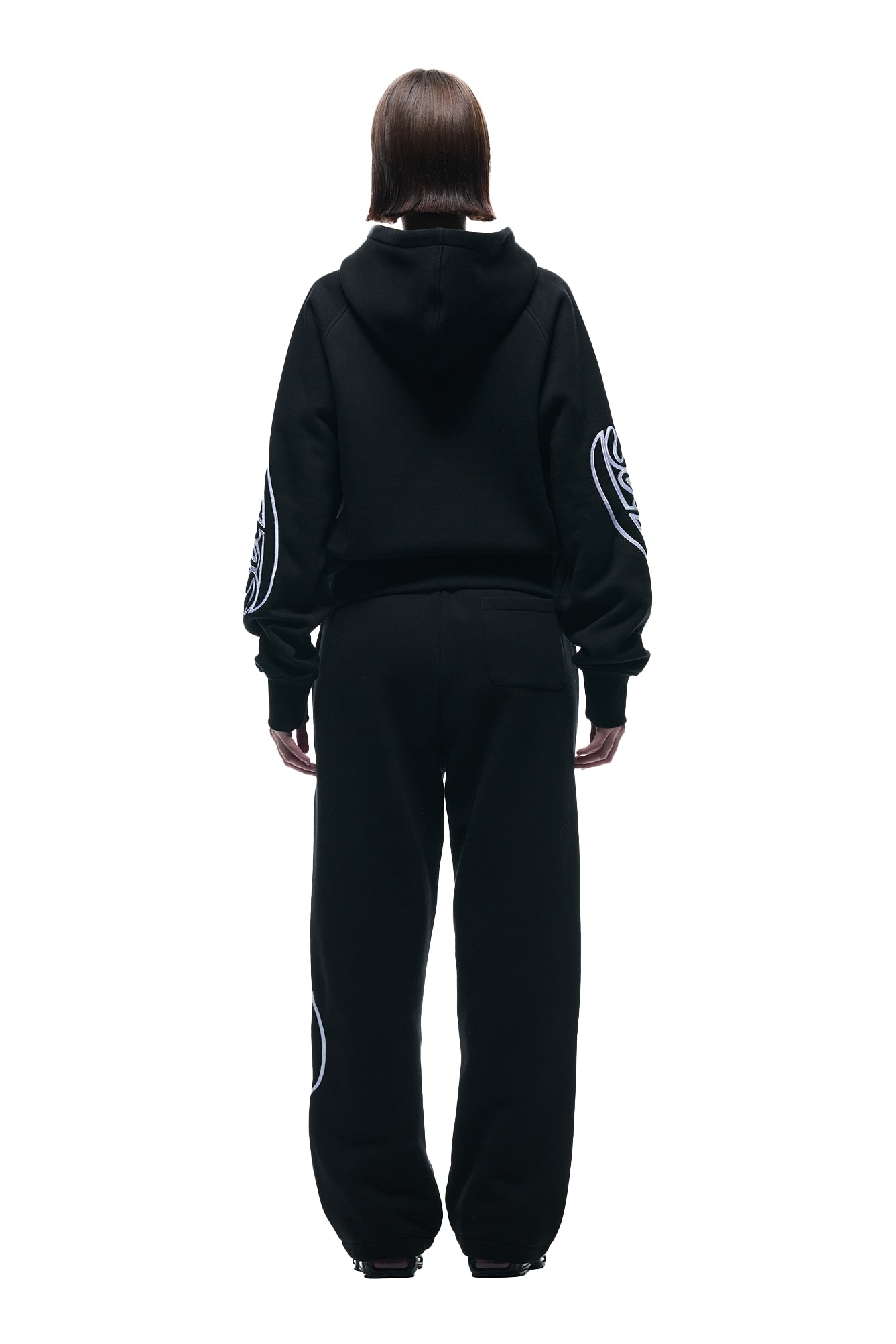 WAVE LOGO ZIP HOODIE BLACK
