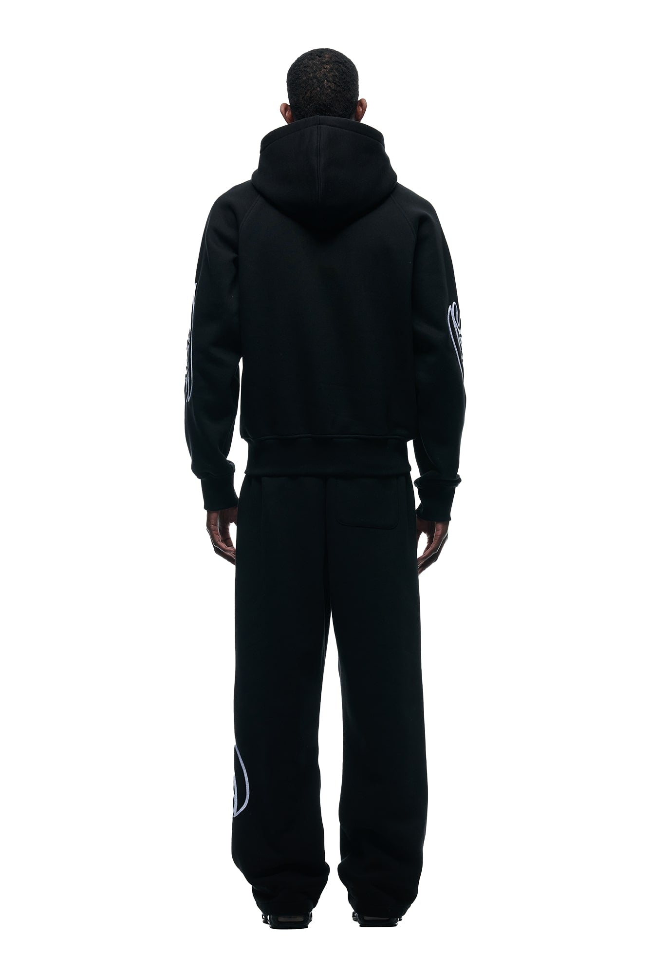 WAVE LOGO ZIP HOODIE BLACK