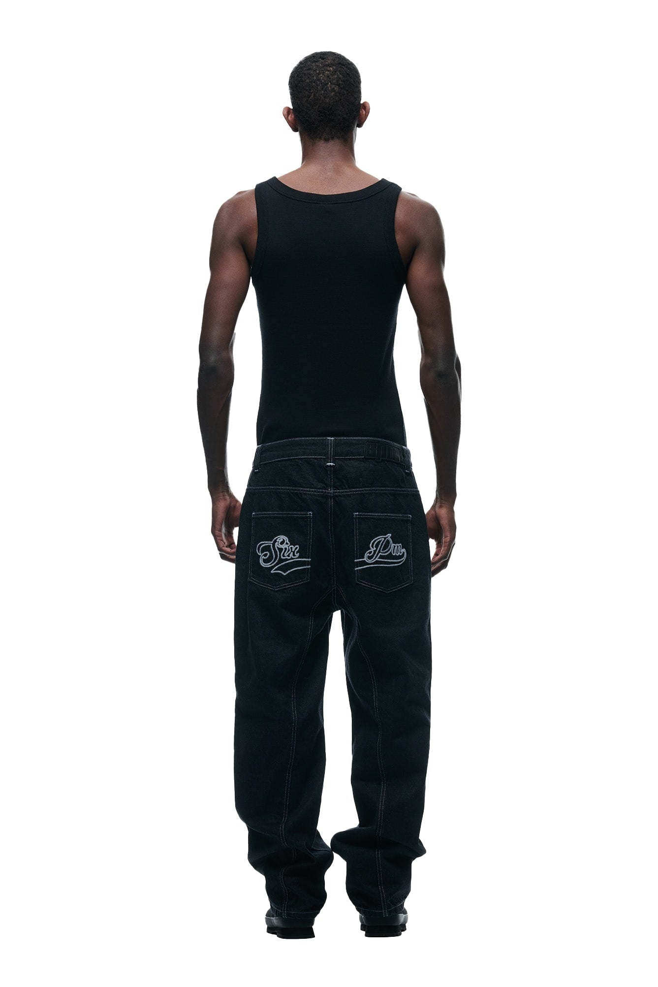 CENTER SEAM DENIM BLACK RAW