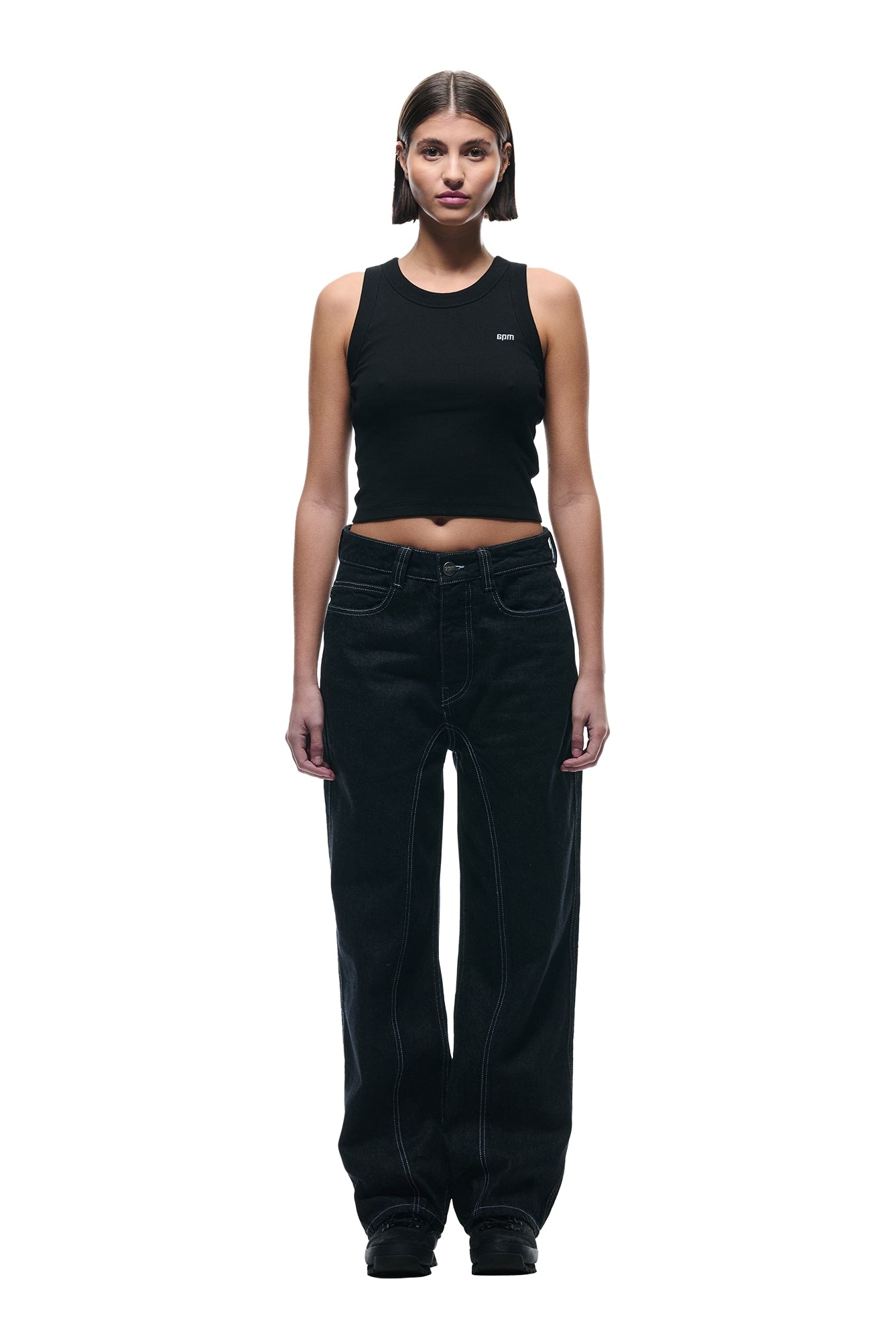 CENTER SEAM DENIM BLACK RAW