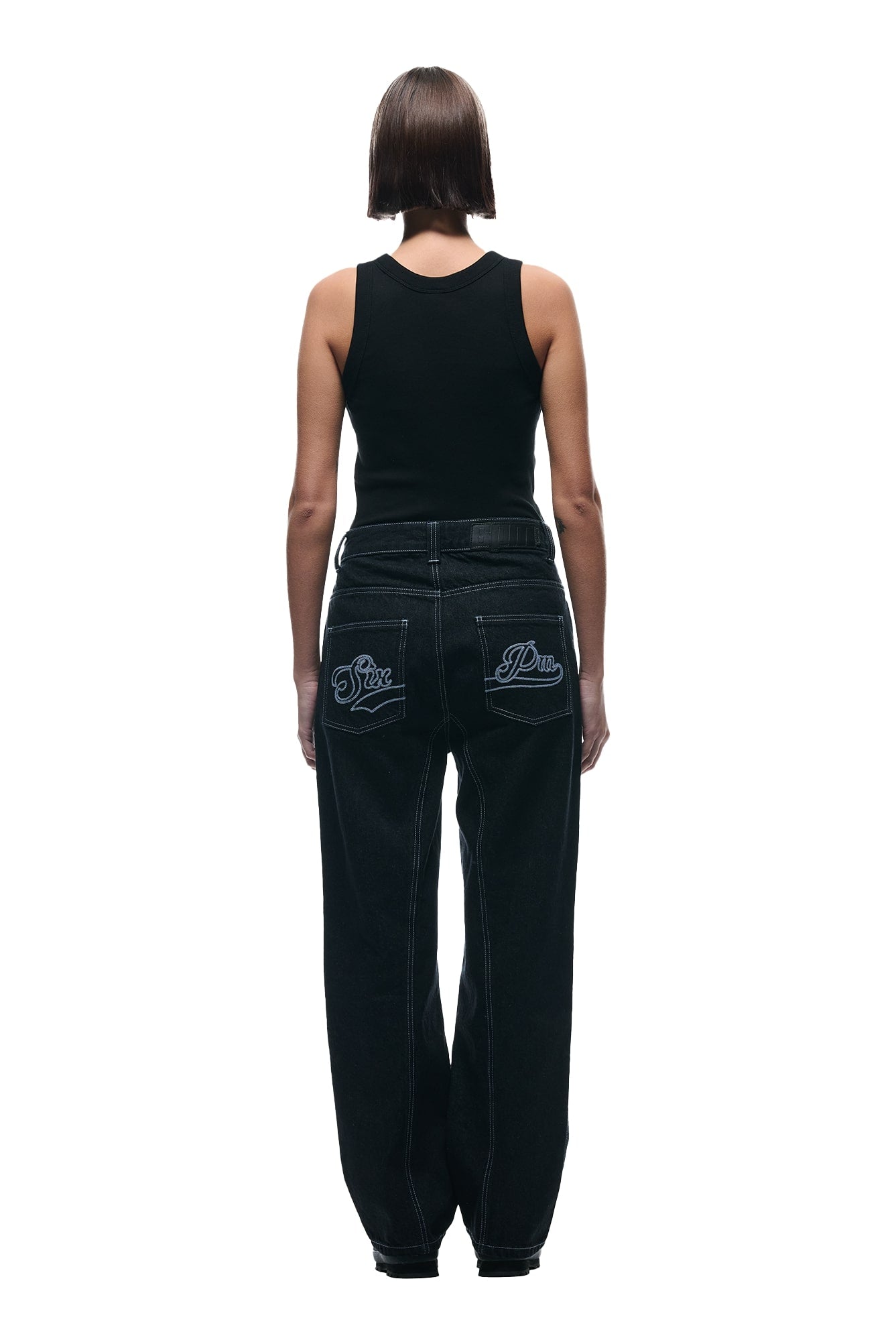 CENTER SEAM DENIM BLACK RAW