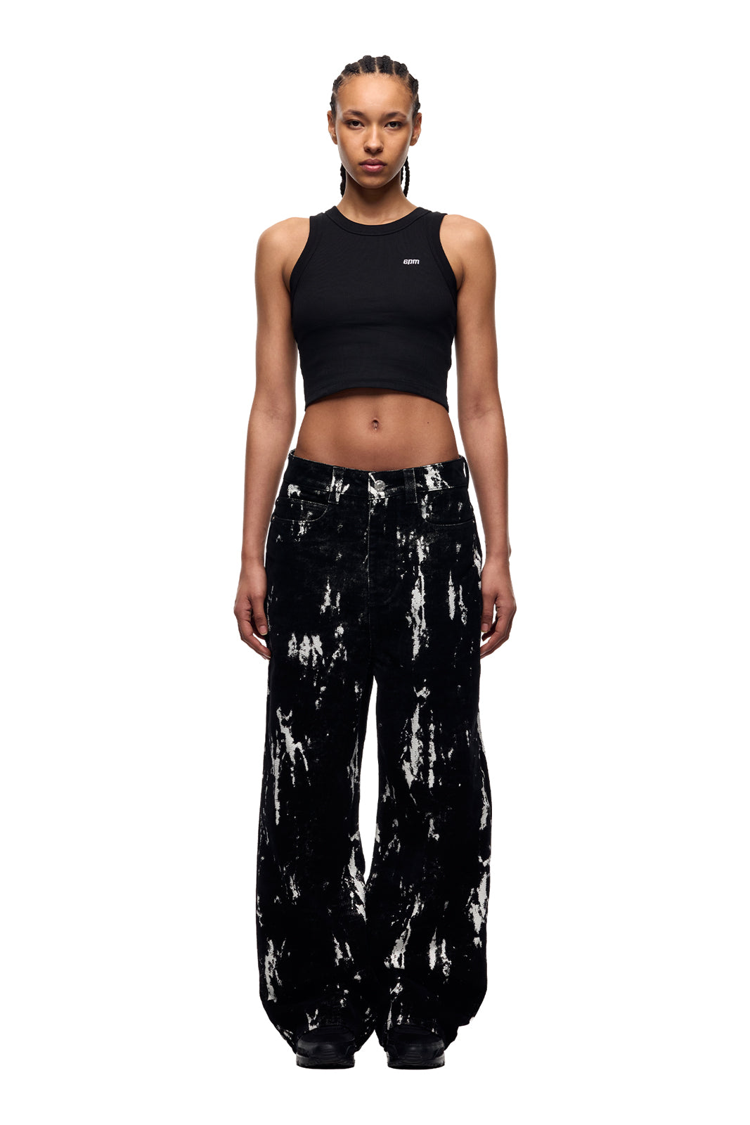 SPECKLED VELVET DENIM BLACK/WHITE