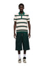 STRIPED JERSEY POLO DARK GREEN/ ROUGE RED