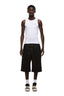 COATED DENIM SHORTS BLACK