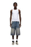 MULTI LABEL DENIM SHORTS MEDIUM BLUE