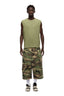 SLEEVELESS WAFFLE TEE PASTEL OLIVE