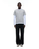 6PM+ DOUBLE LAYER LONGSLEEVE MID GREY MELANGE /WHITE