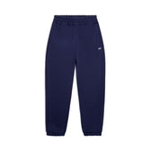 The CUFF JOGGER ORBIT BLUE by 6PM features an elastic waistband, side pockets, and cuffed ankles. Shown in orbit blue, laid flat on a white background.