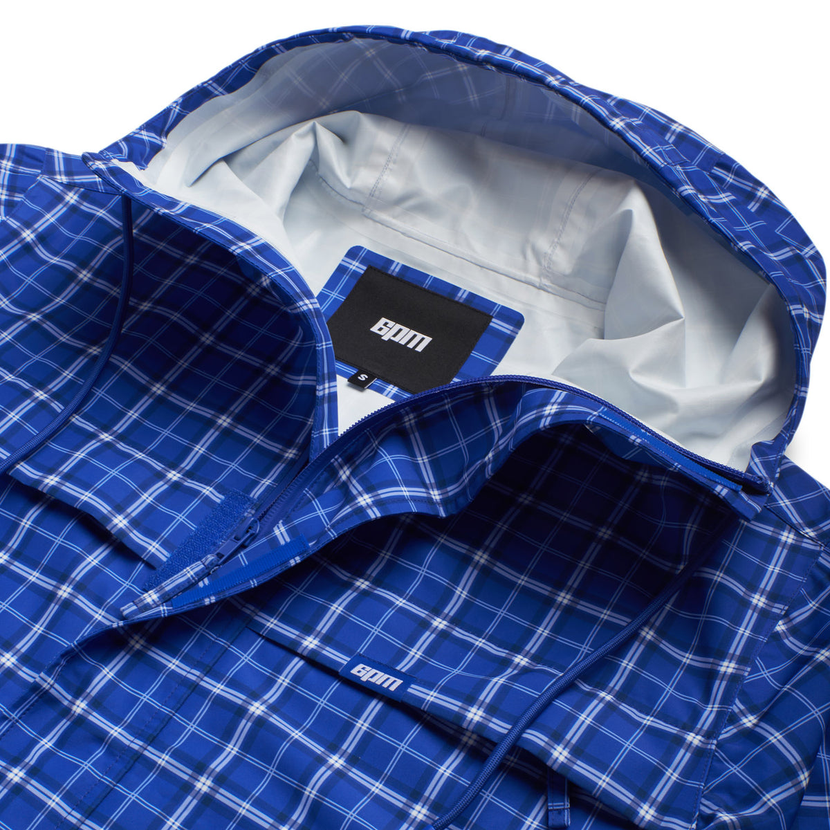 PLAID SHELL JACKET DIGITAL BLUE
