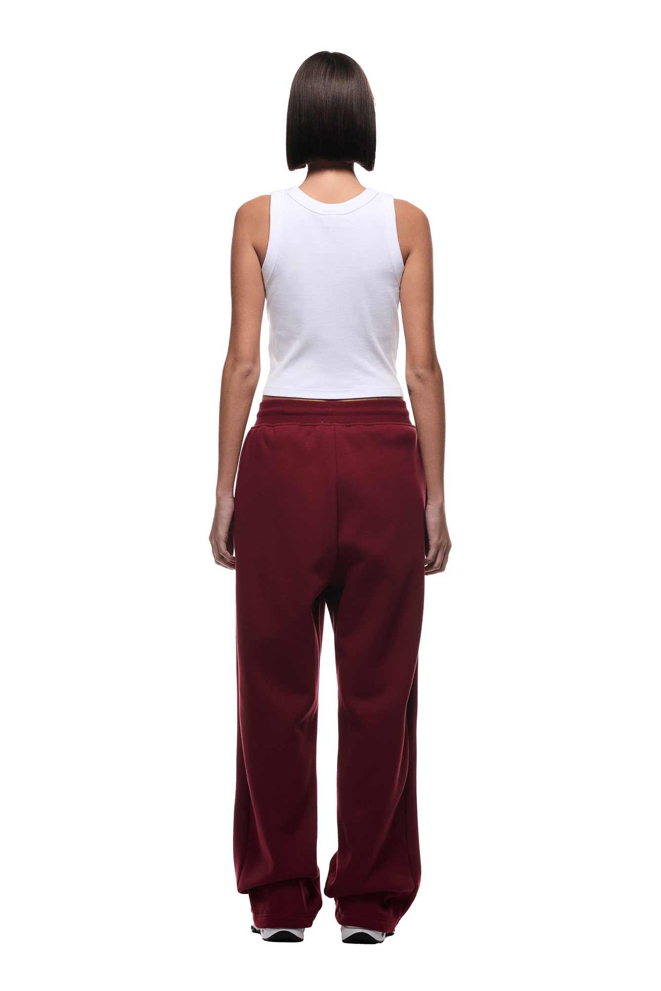 OPEN LEG JOGGER WINE RED