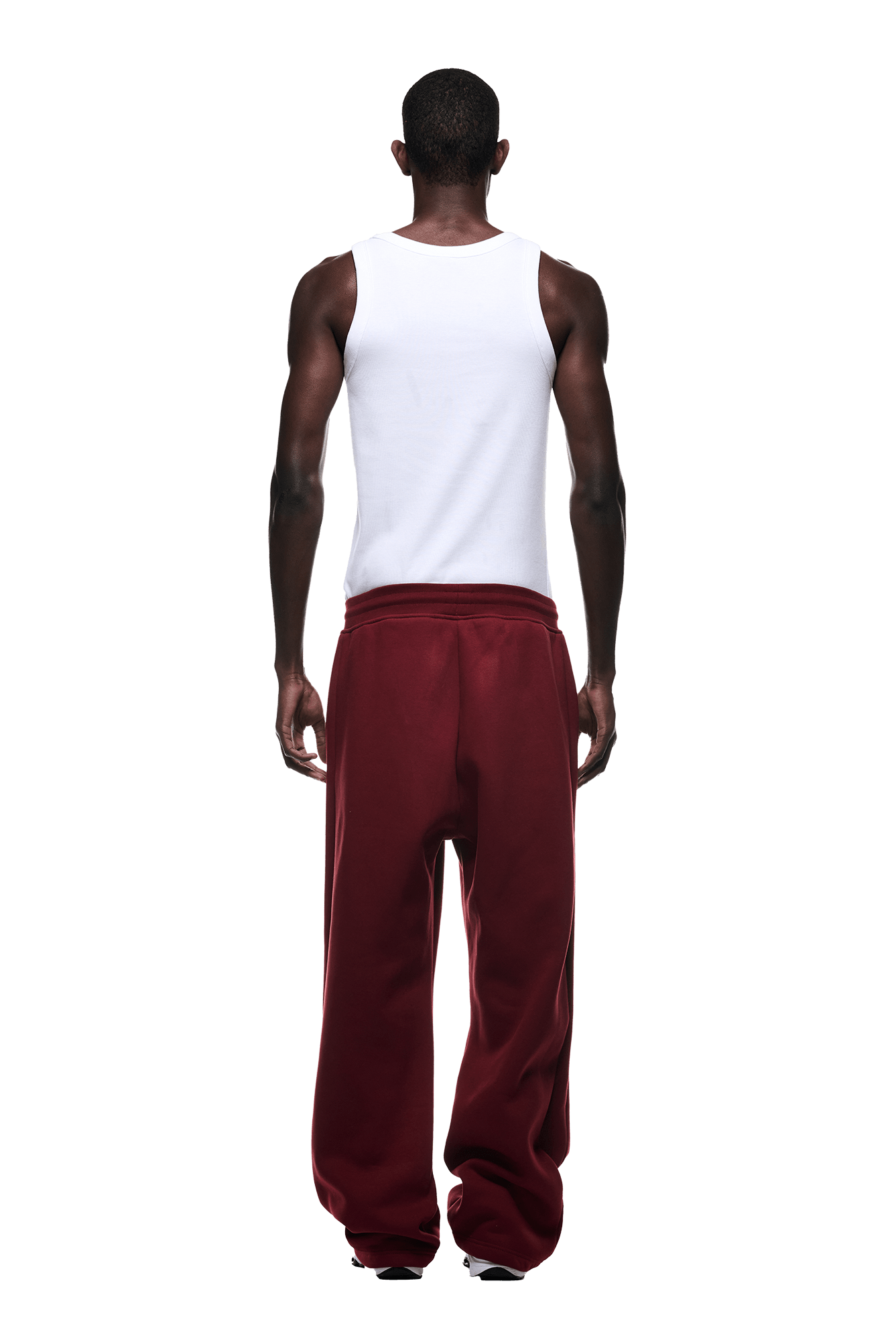 OPEN LEG JOGGER WINE RED