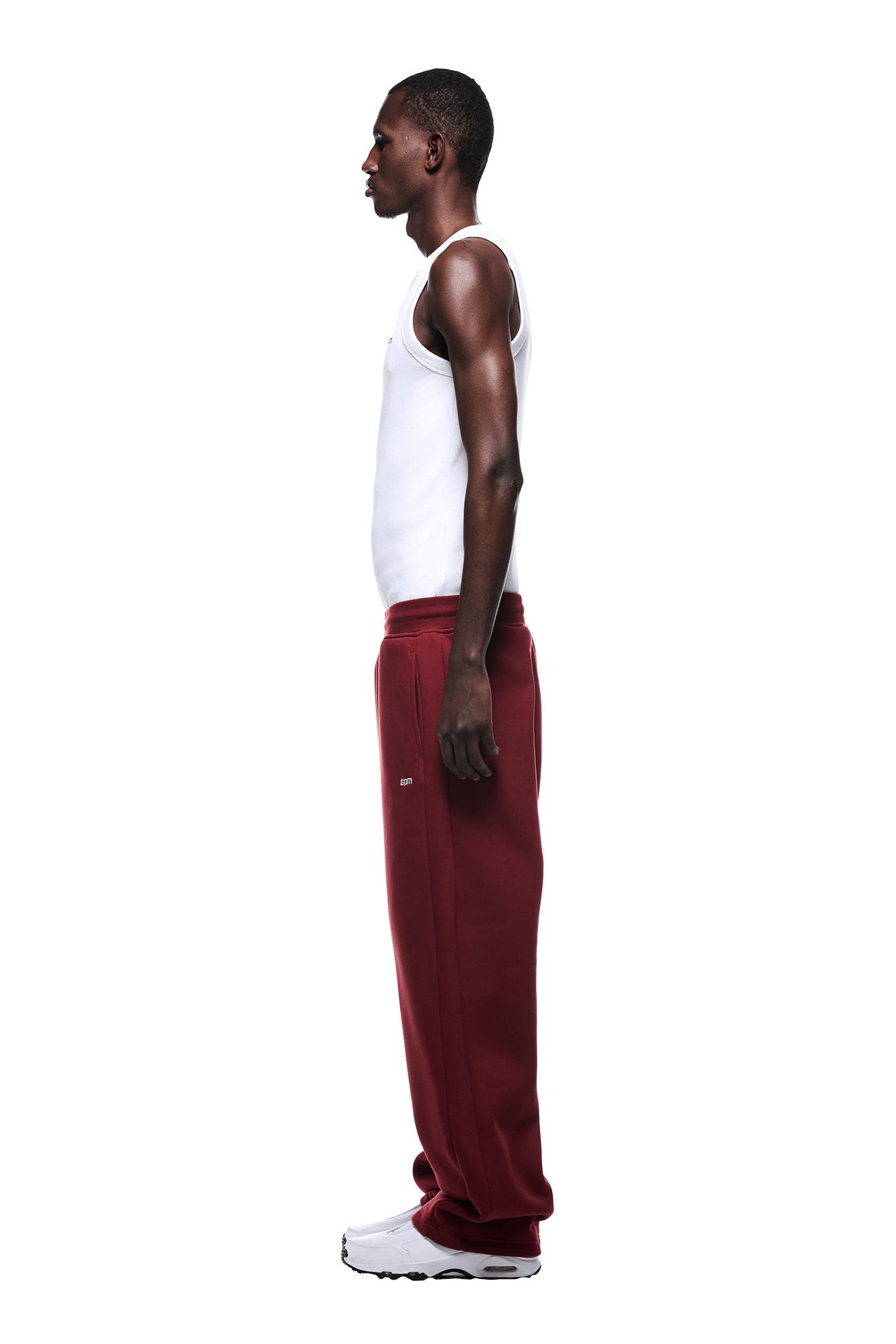 OPEN LEG JOGGER WINE RED