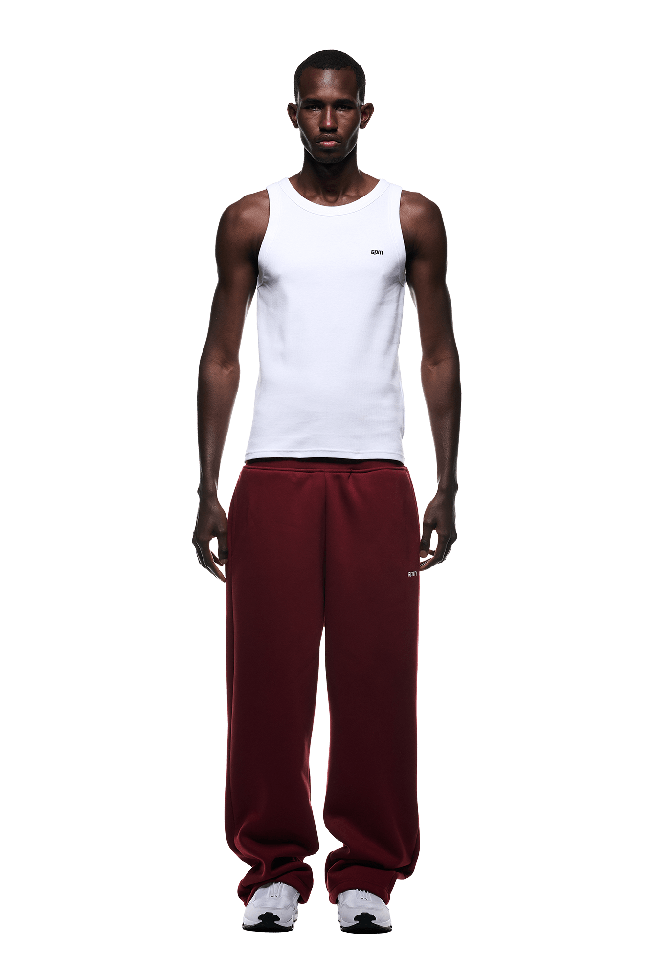 OPEN LEG JOGGER WINE RED