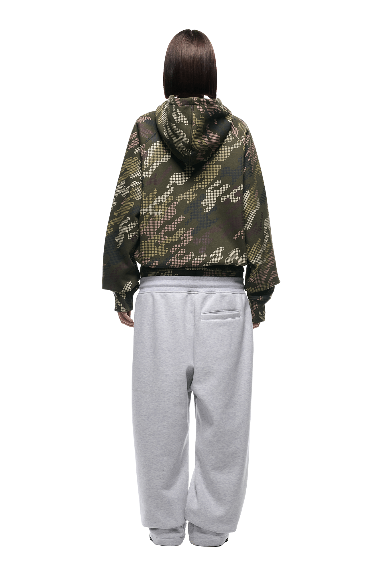 DOT CAMO ZIP HOODIE GREEN