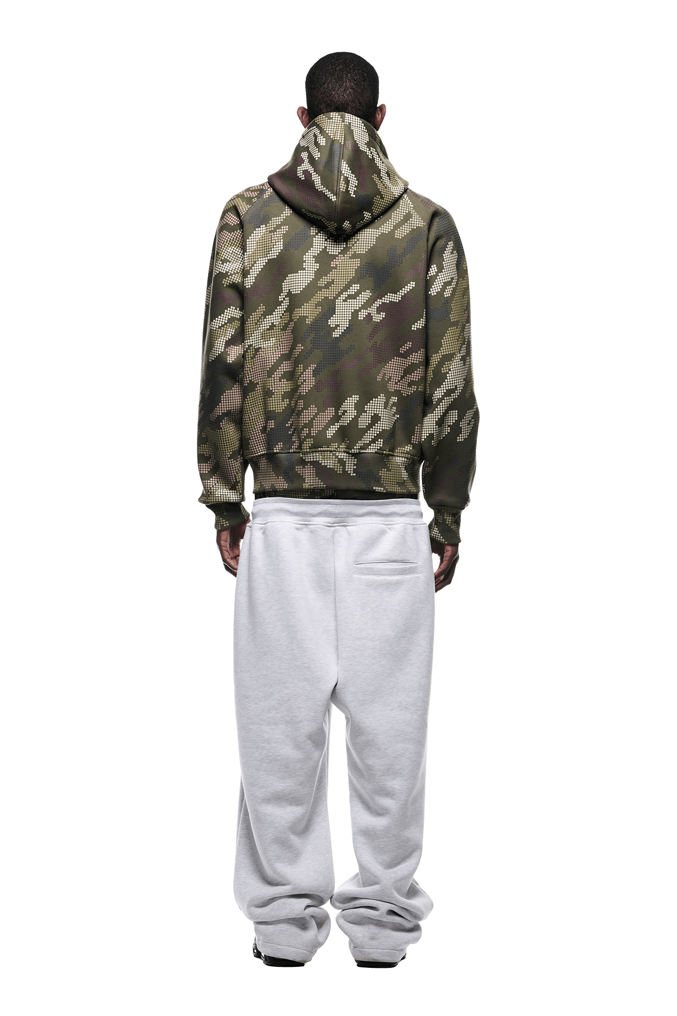 DOT CAMO ZIP HOODIE GREEN