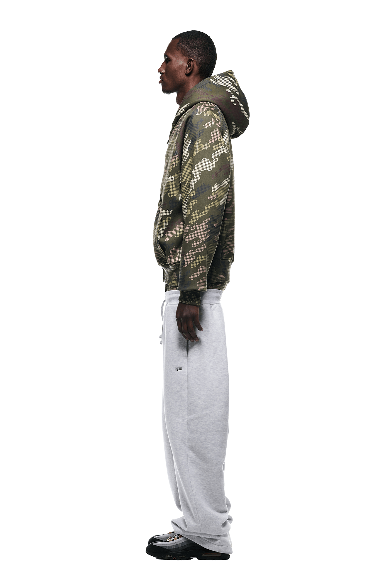 DOT CAMO ZIP HOODIE GREEN