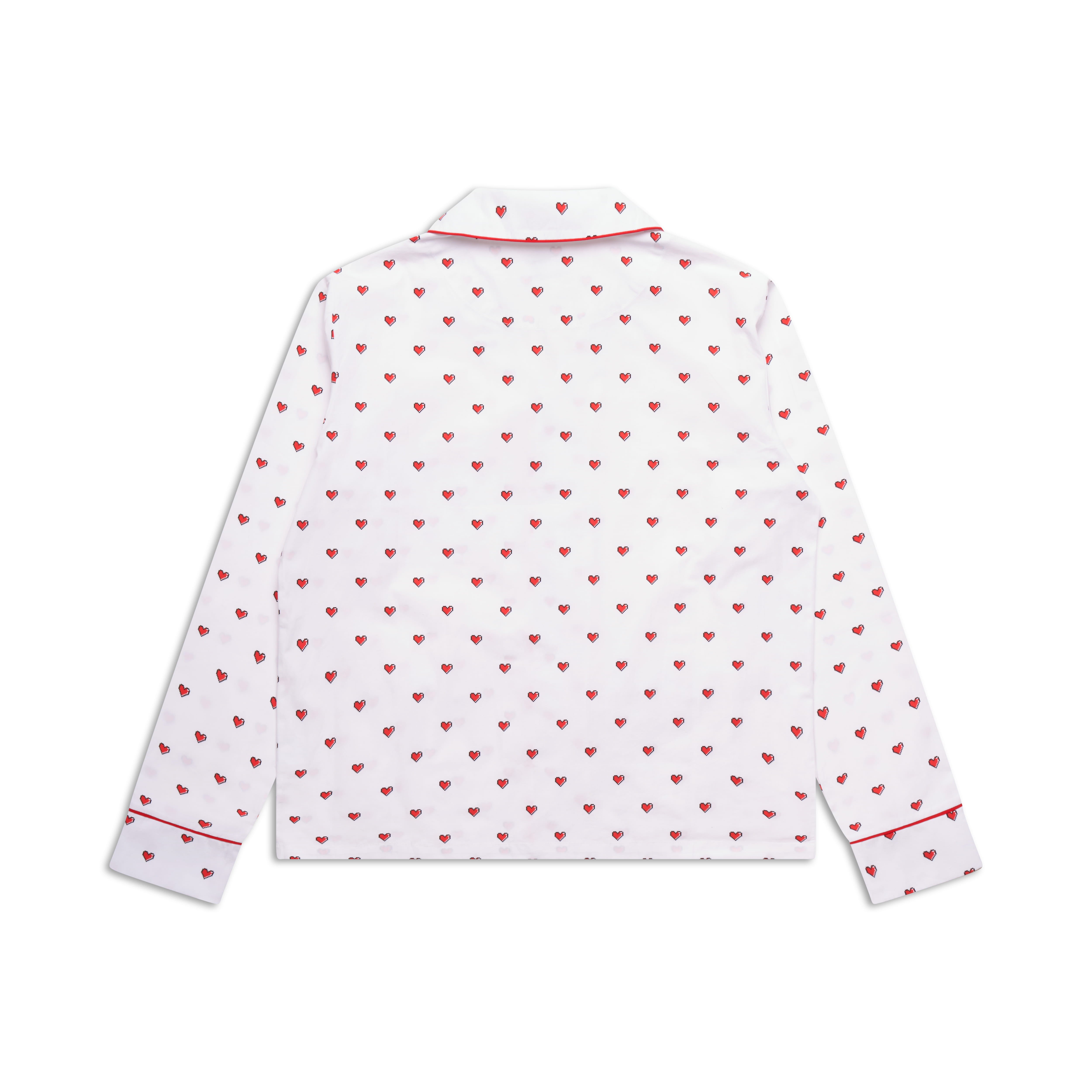 PYJAMA SHIRT WITH PIXEL HEARTS