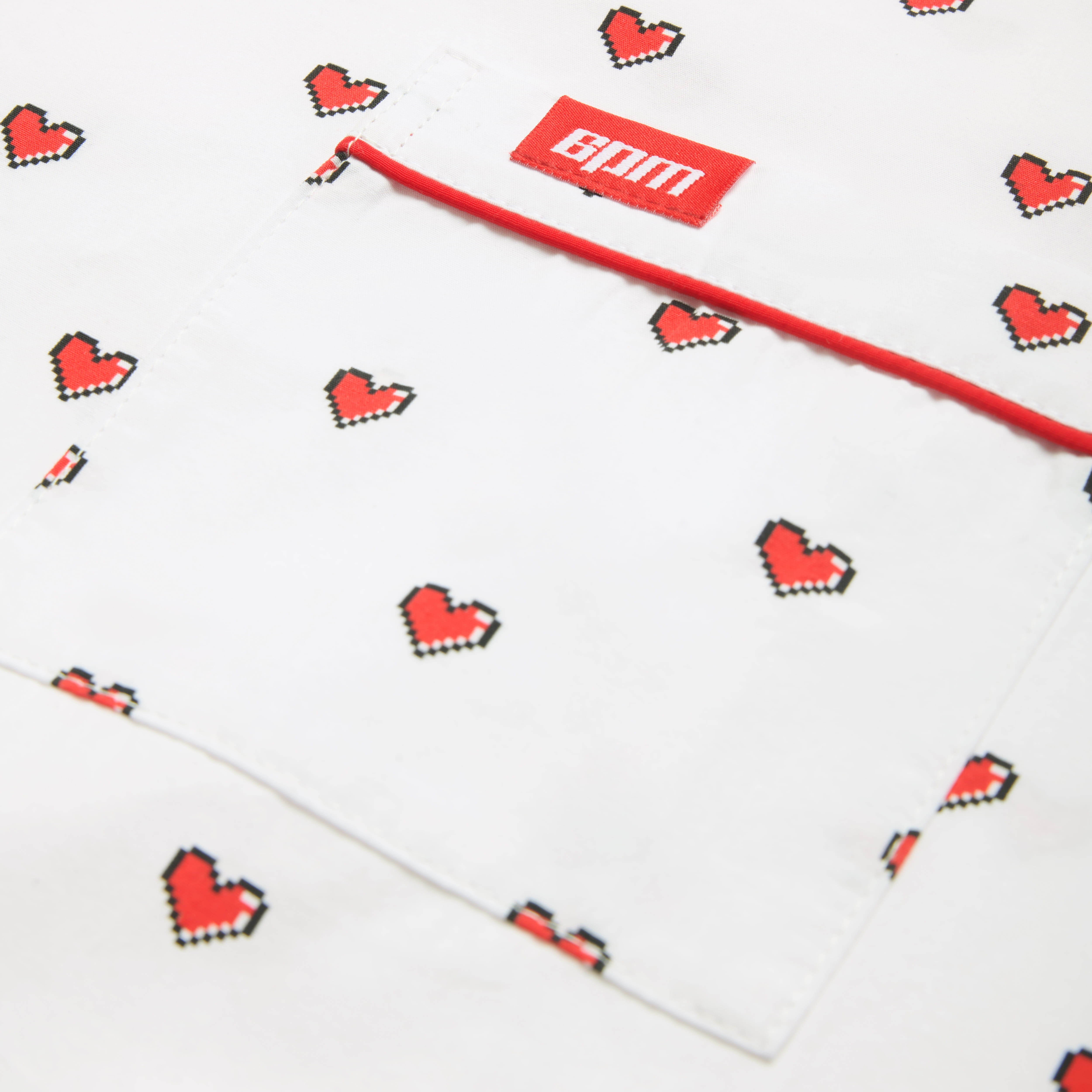 PYJAMA SHIRT WITH PIXEL HEARTS