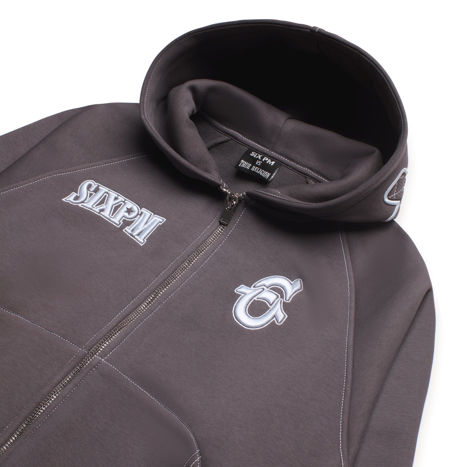 Icons Zip Hoodie Ash Grey | 6PM® x True Religion®