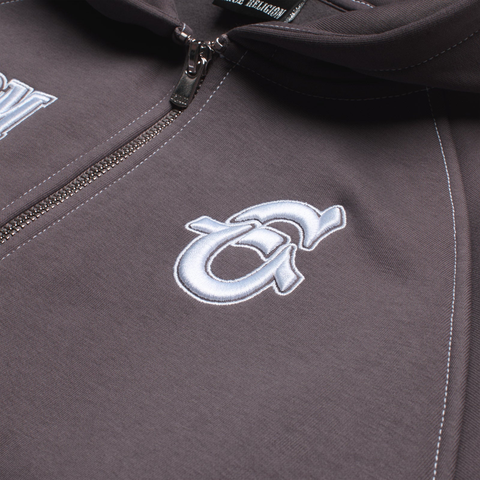 Icons Zip Hoodie Ash Grey | 6PM® x True Religion®