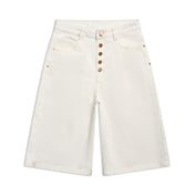 COATED DENIM SHORTS WHITE