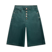 COATED DENIM SHORTS JUNGLE GREEN
