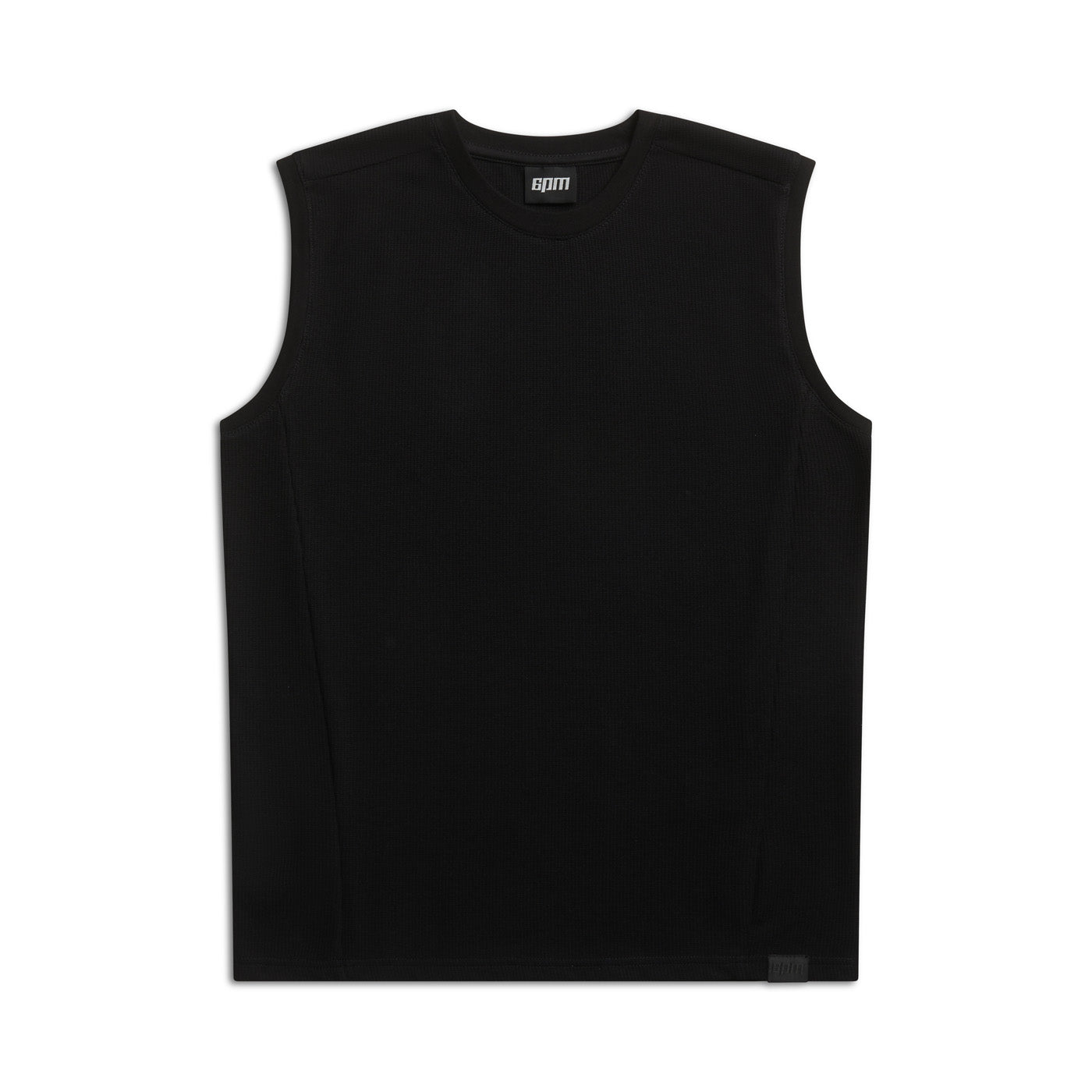 SLEEVELESS WAFFLE TEE BLACK
