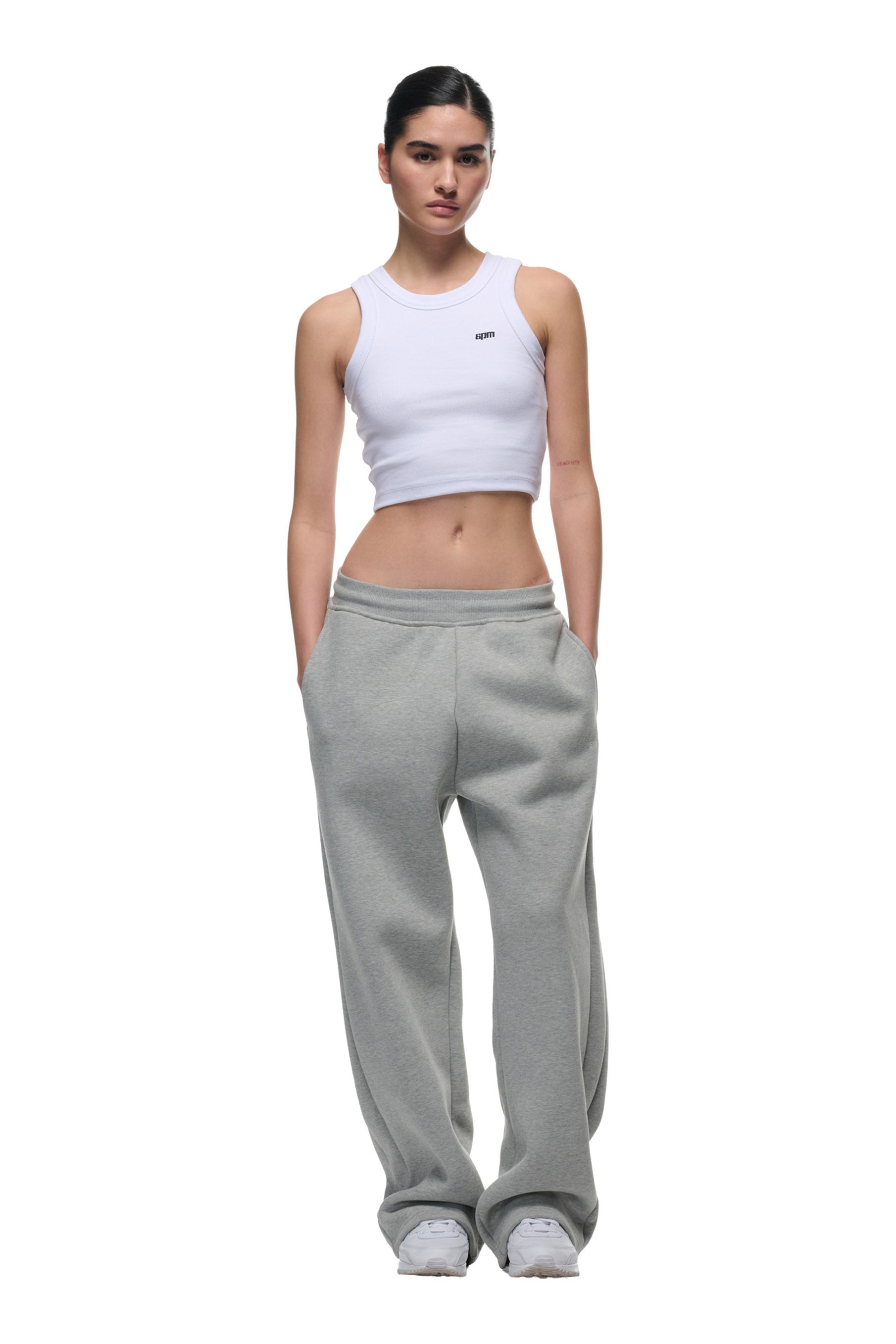 OPEN LEG JOGGER GREY MELANGE