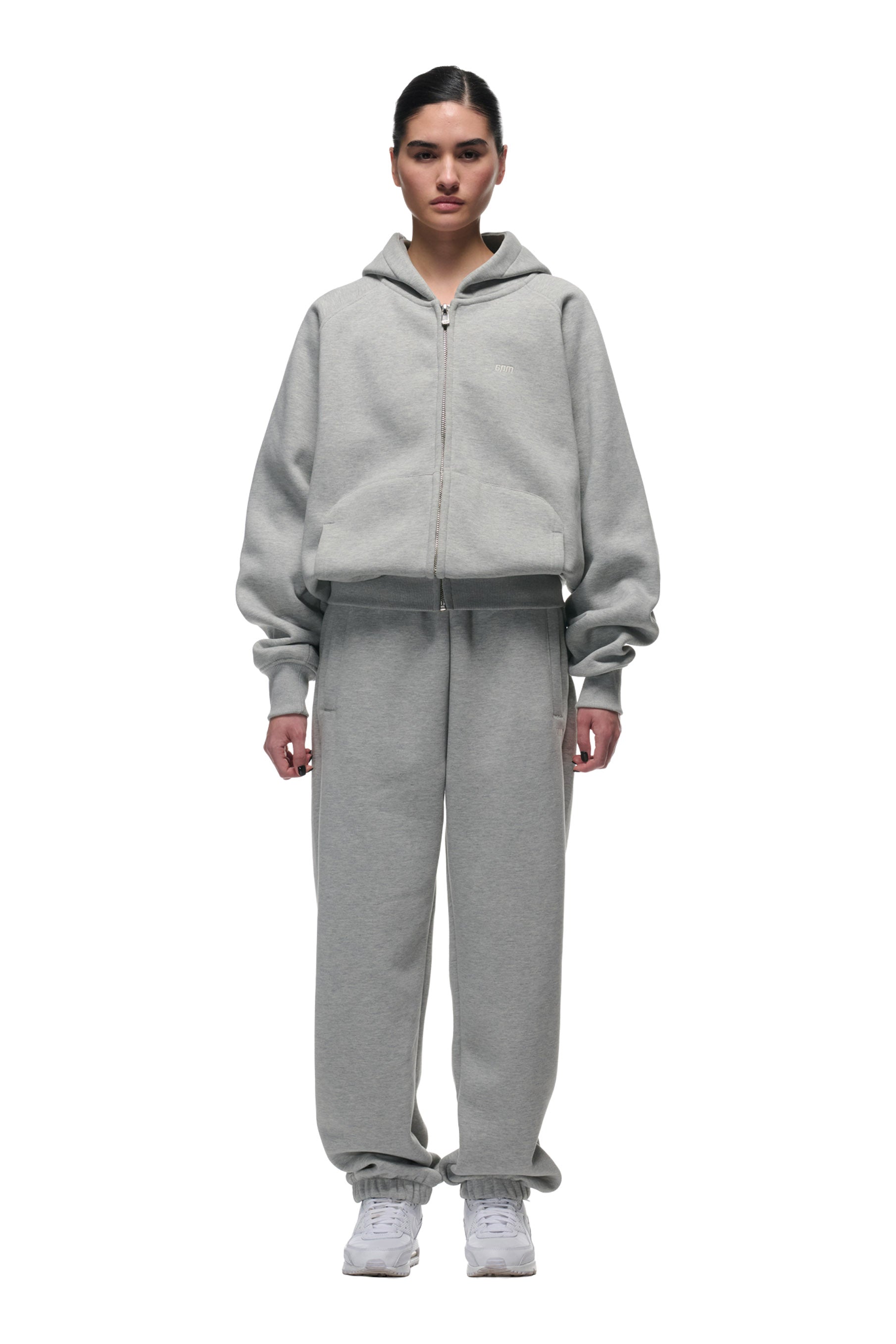 ZIP HOODIE GREY MELANGE