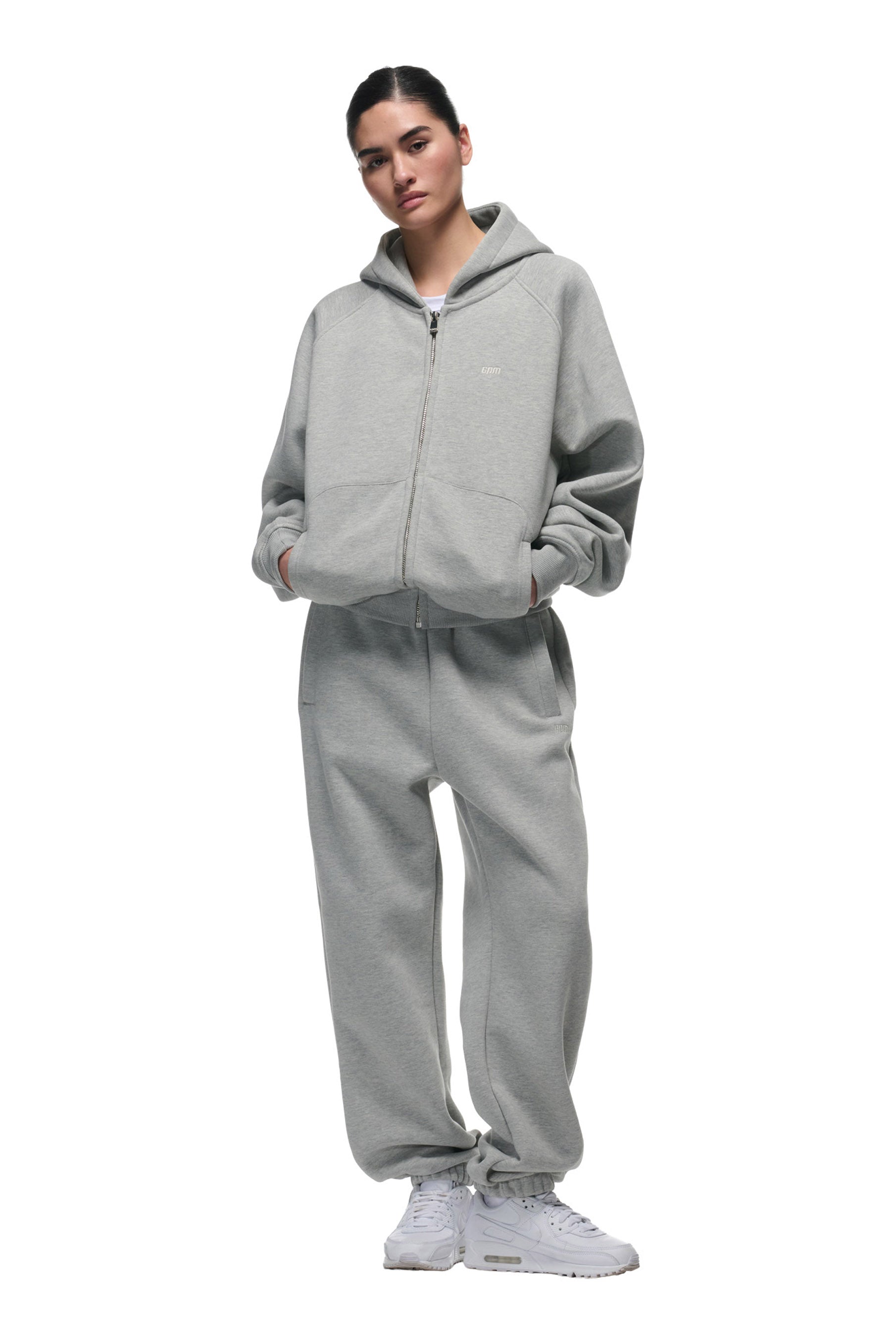 ZIP HOODIE GREY MELANGE