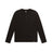 The 6PM BUTTONED SLIM FIT LS BLACK is a slim-fit black long-sleeve Henley shirt with a round neckline and four-button placket, shown on a white background.