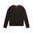 The 6PM GRAFFITI RINGER LS BLACK is a black long-sleeve shirt with dark red trim on the sleeves, shoulders, and cuffs. It features a crew neckline and a small stitched logo near the hem, shown flat on a white background.