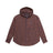 The 6PM HOODED DRESS SHIRT in blue, orange, and black plaid features long sleeves, a button-up front, and a chest pocket with a small label, shown flat on a white background.