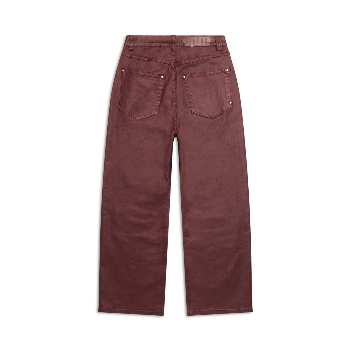 WAX COATED DENIM DARK BURGUNDY