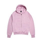 The 6PM ZIP HOODIE BABY PINK is a light pink zip-up hoodie with front pockets and a hood, perfect for daily wear, shown flat on a white background.