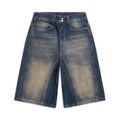 X-TRA WIDE DENIM SHORTS DARK BLUE