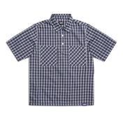 SEERSUCKER PULL-OVER SHIRT NAUTICAL BLUE/WHITE