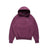 The HOODIE PLUM by 6PM is a deep purple raglan-sleeved hoodie featuring a small chest logo and a kangaroo pocket, perfect for daily wear. Displayed against a white background.