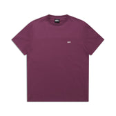 The 6PM T-SHIRT REGULAR FIT PLUM is a basic short-sleeve maroon tee with a small white logo on the left chest, shown laid flat against a white background.