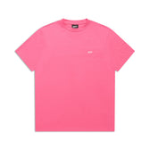 The 6PM T-SHIRT REGULAR FIT HOT PINK is a bright pink short-sleeve tee with a small white logo on the left chest, shown against a white background.