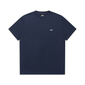 The T-SHIRT REGULAR FIT NAVY by 6PM is a navy blue short-sleeve tee featuring a small white 6PM logo on the left chest, ideal for subtle everyday style. Shown against a plain white background.