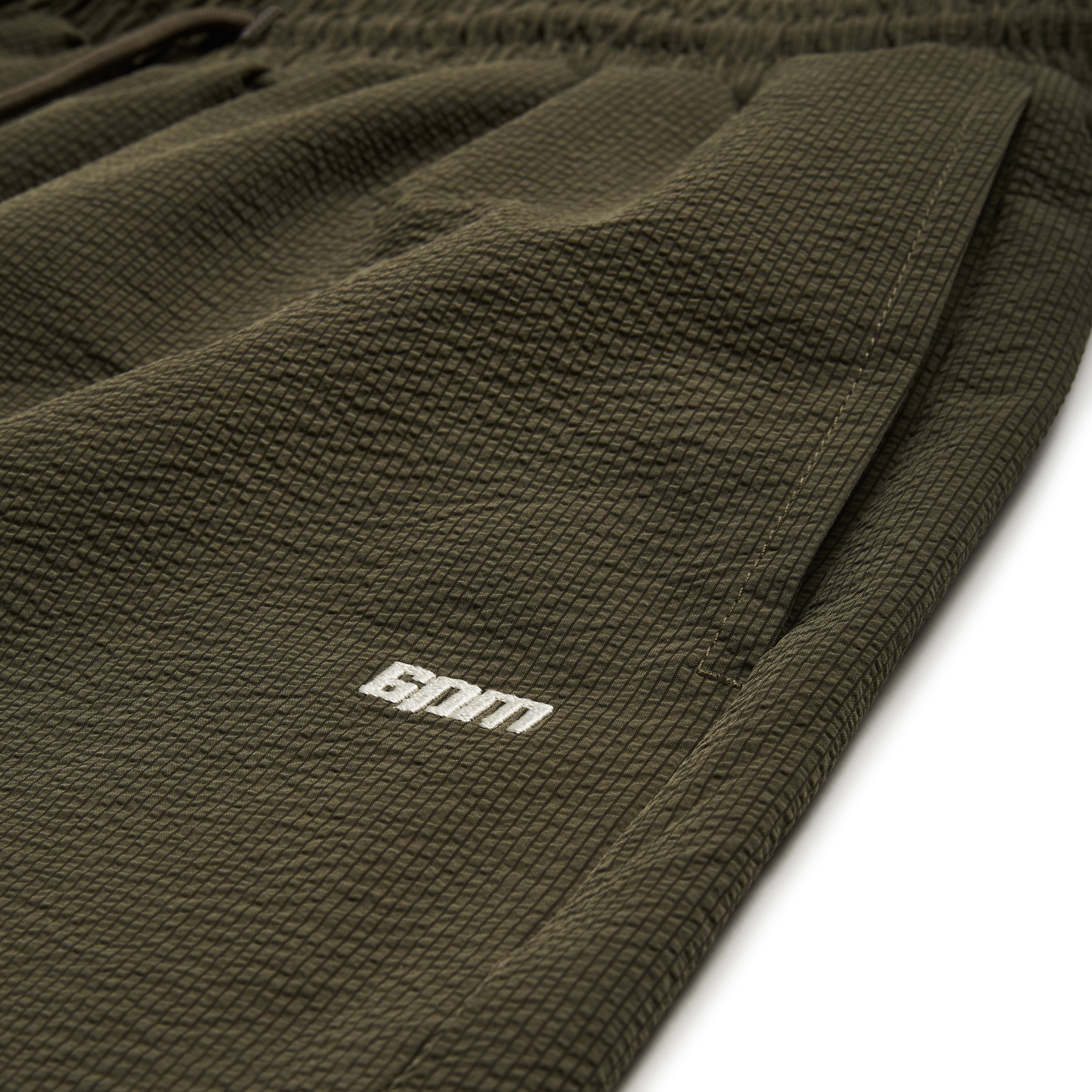 SEERSUCKER SWIM SHORTS OLIVE